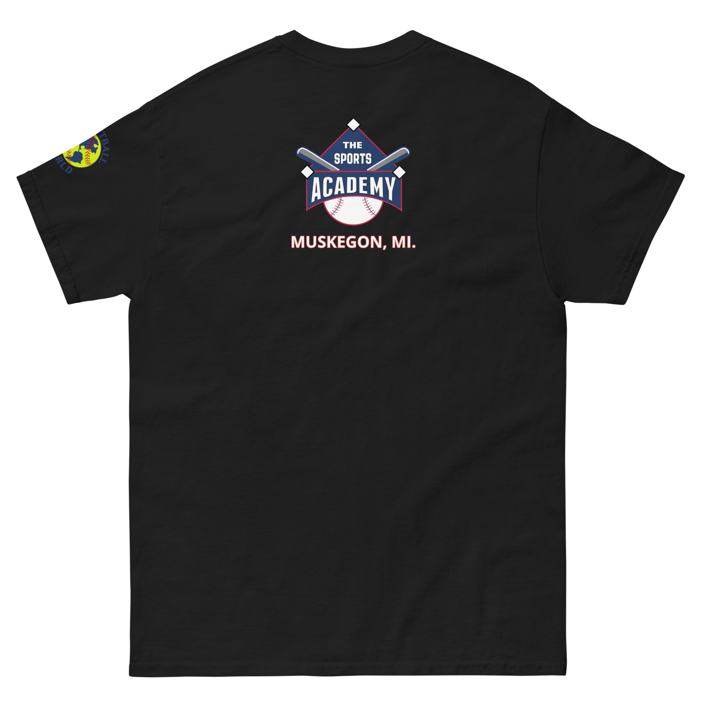 Sports Academy(Front) T.S.A. Baseball (Back) Men's classic tee