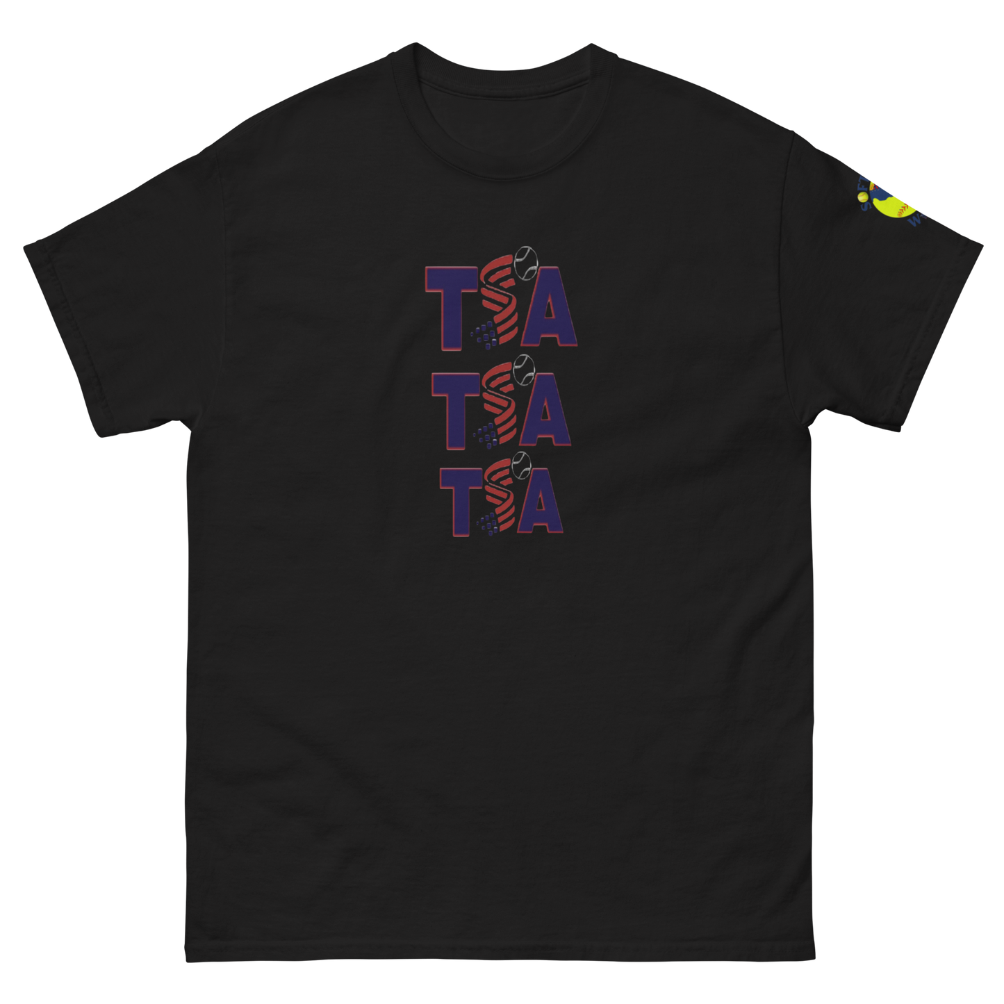 Sports Academy(Front) T.S.A. Baseball (Back) Men's classic tee
