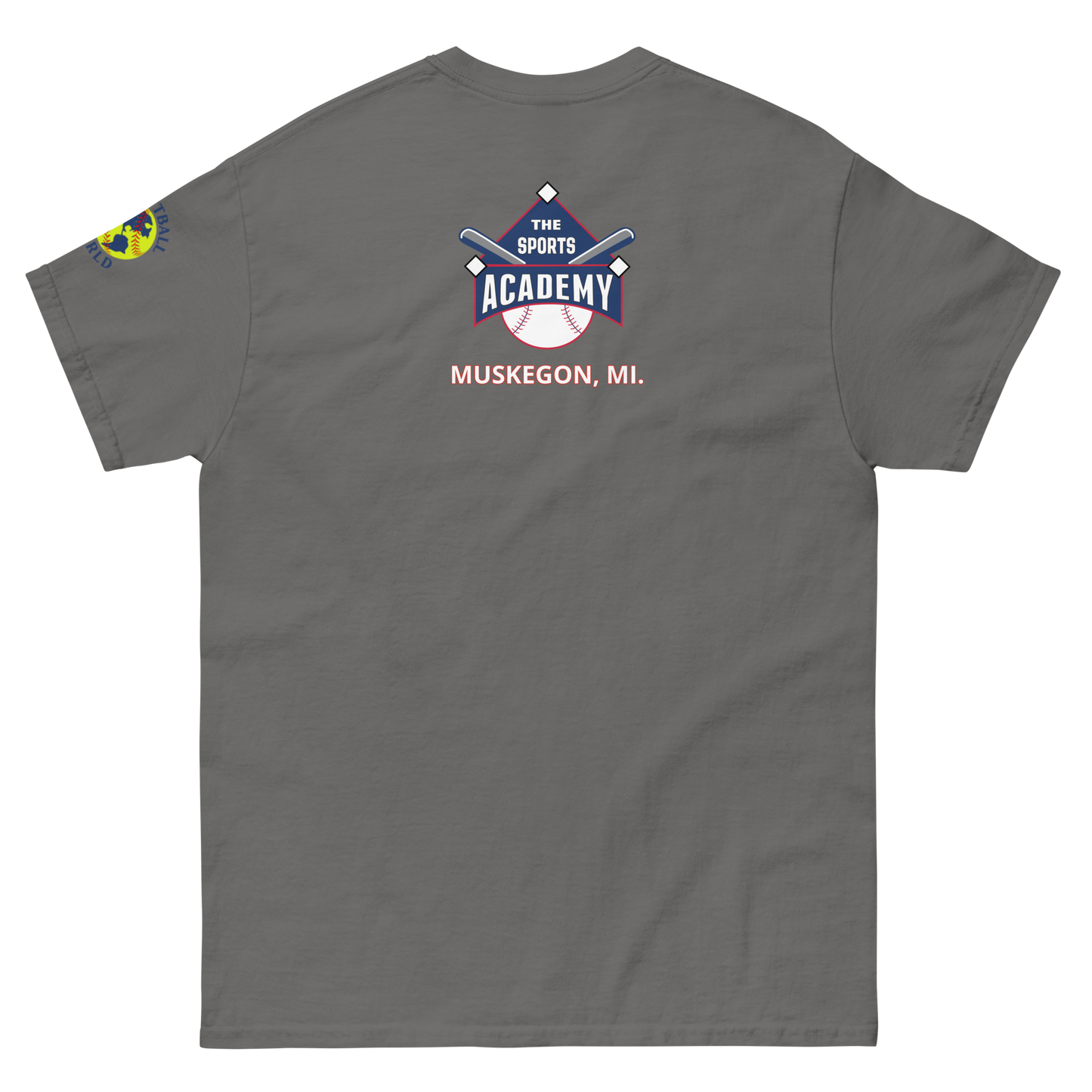 Sports Academy(Front) T.S.A. Baseball (Back) Men's classic tee