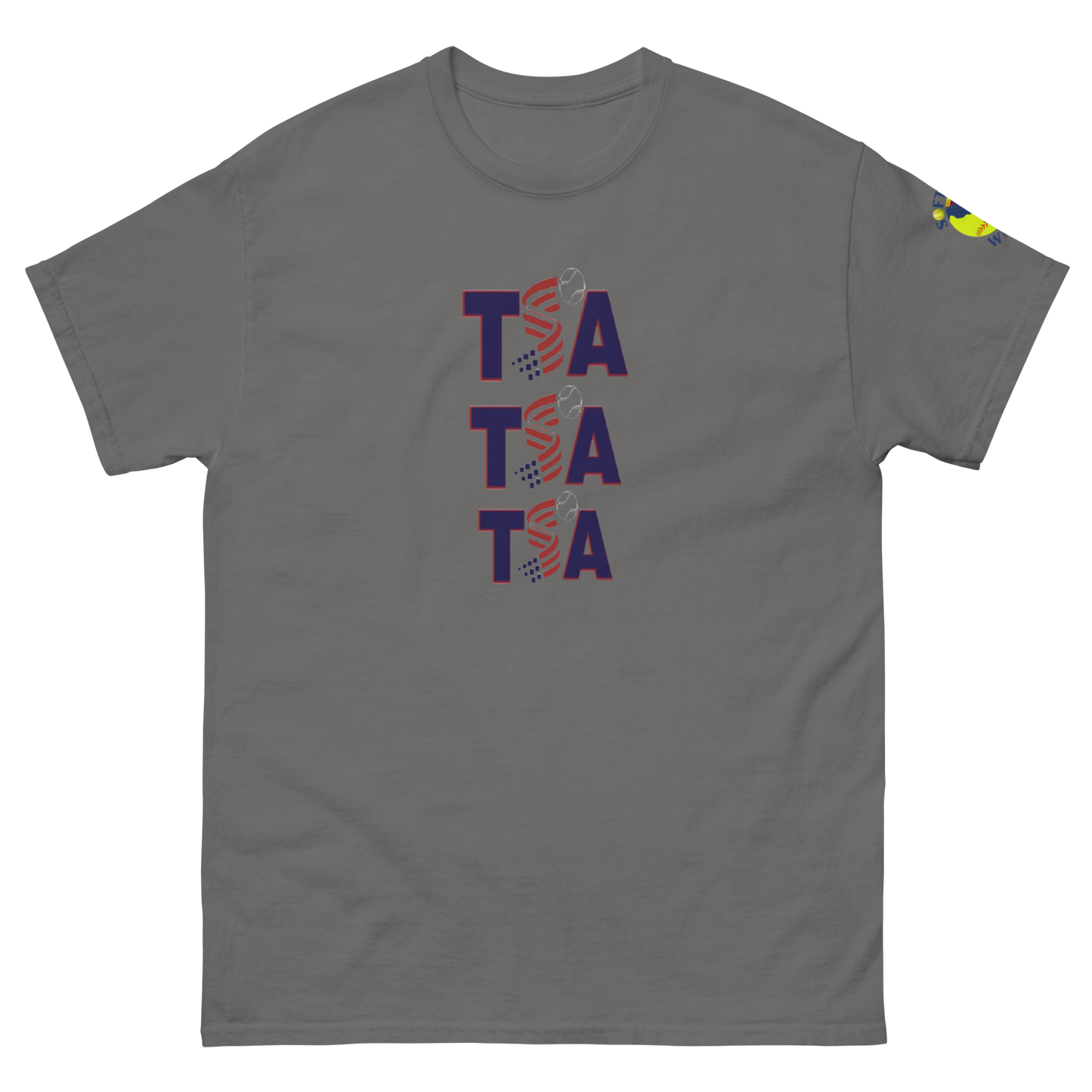 Sports Academy(Front) T.S.A. Baseball (Back) Men's classic tee