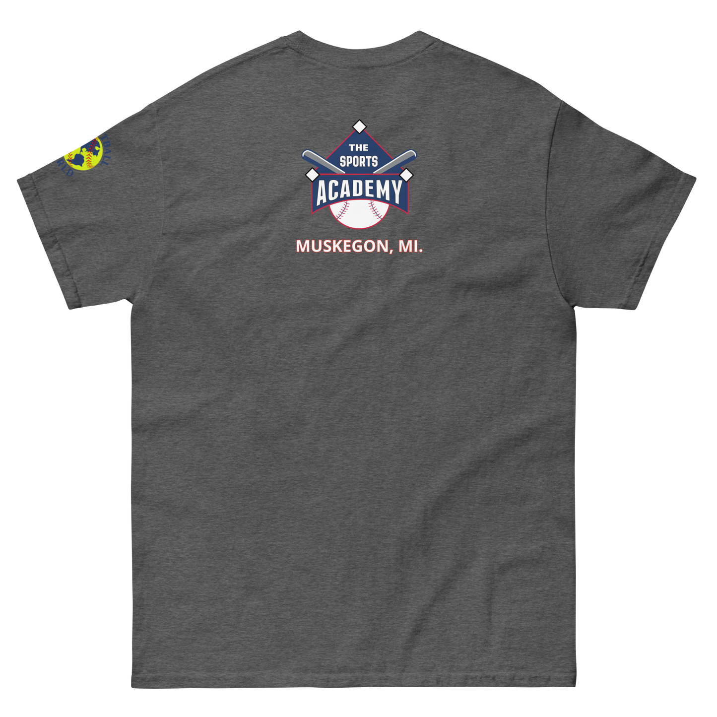 Sports Academy(Front) T.S.A. Baseball (Back) Men's classic tee