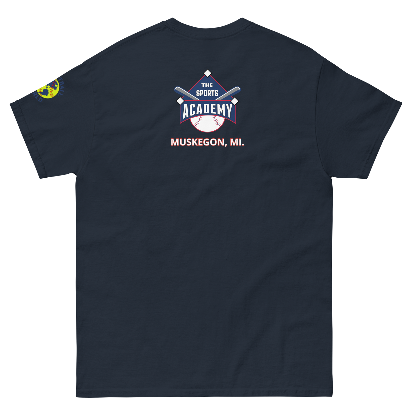 Sports Academy(Front) T.S.A. Baseball (Back) Men's classic tee