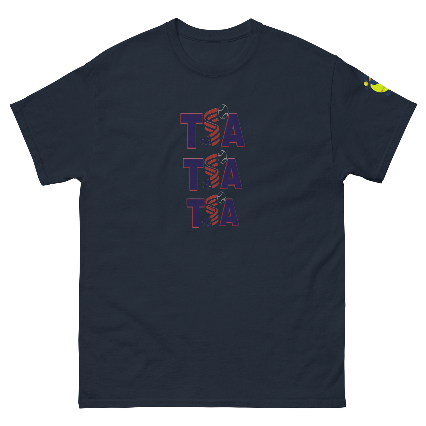Sports Academy(Front) T.S.A. Baseball (Back) Men's classic tee