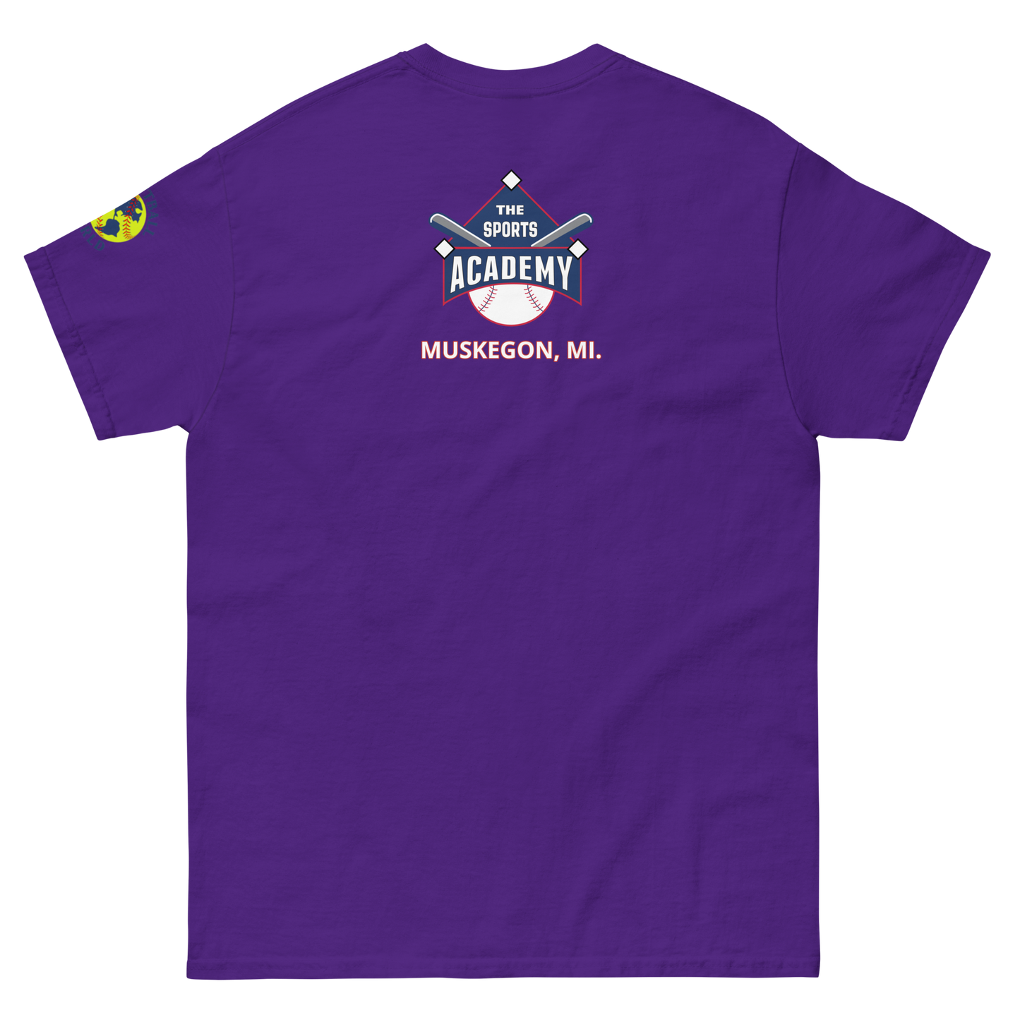 Sports Academy(Front) T.S.A. Baseball (Back) Men's classic tee