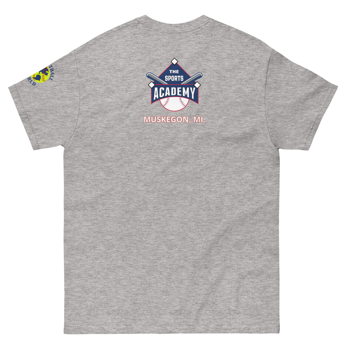 Sports Academy(Front) T.S.A. Baseball (Back) Men's classic tee