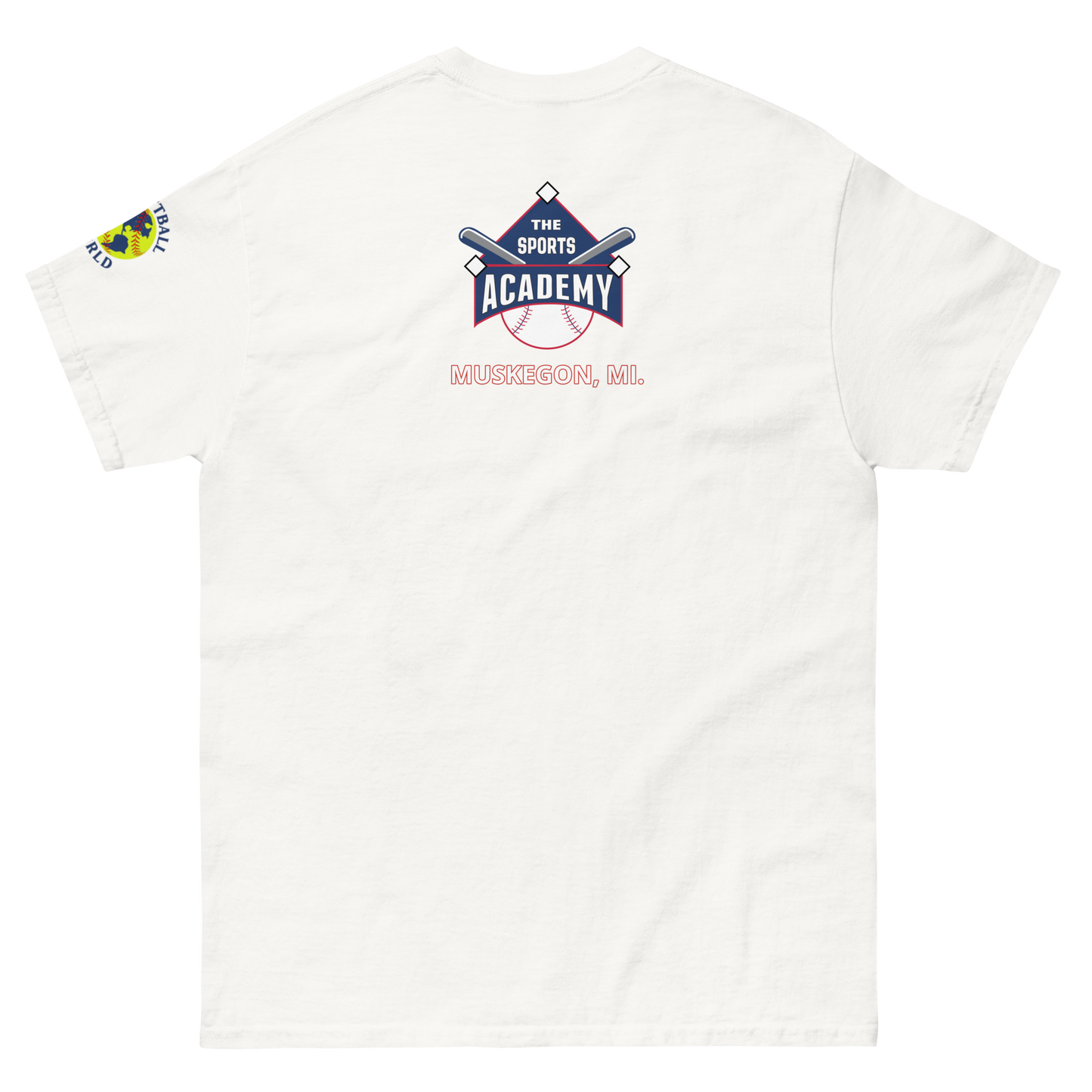 Sports Academy(Front) T.S.A. Baseball (Back) Men's classic tee