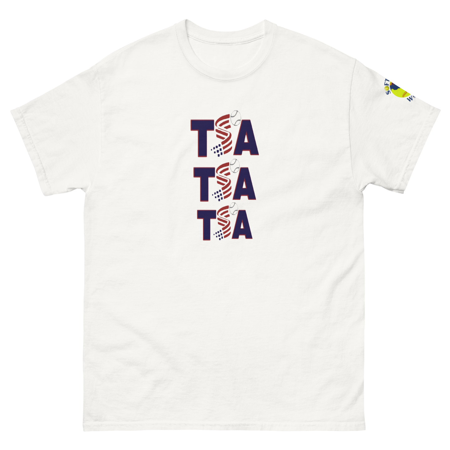 Sports Academy(Front) T.S.A. Baseball (Back) Men's classic tee