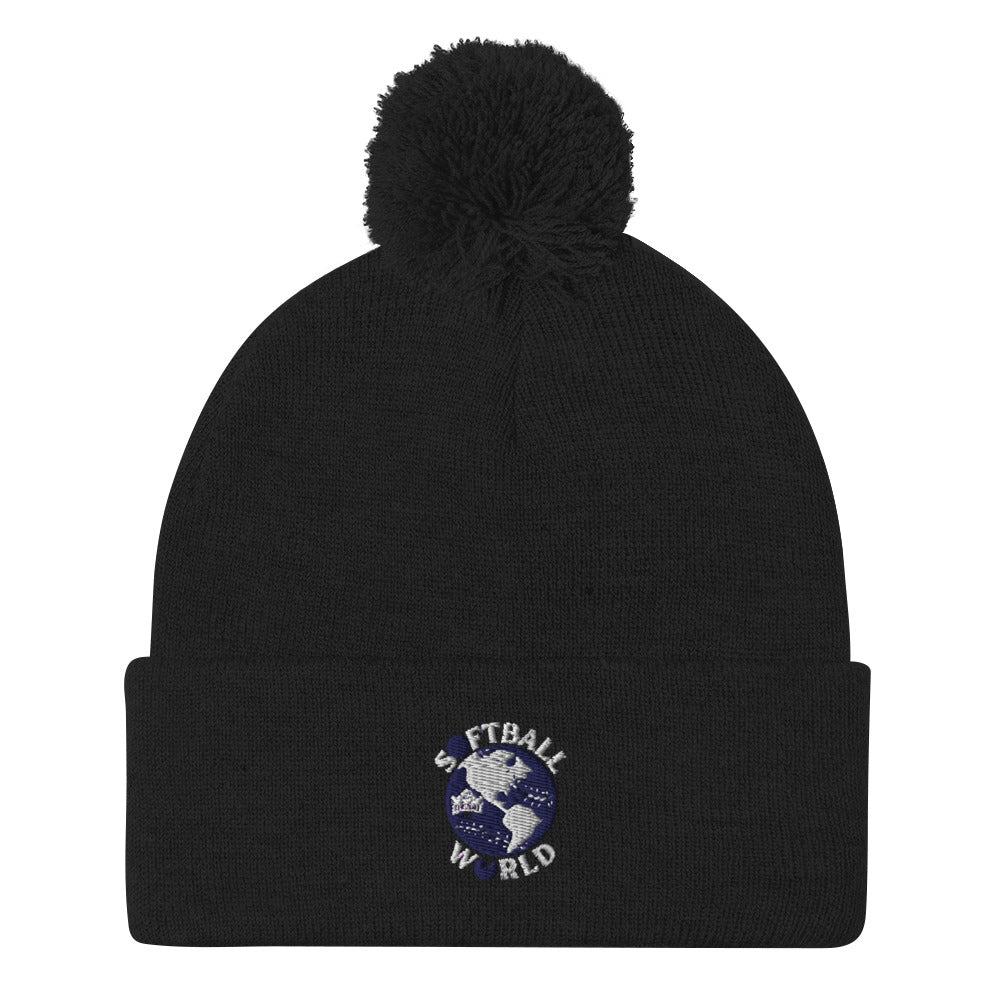 Softball World 2024 Pom-Pom Beanie