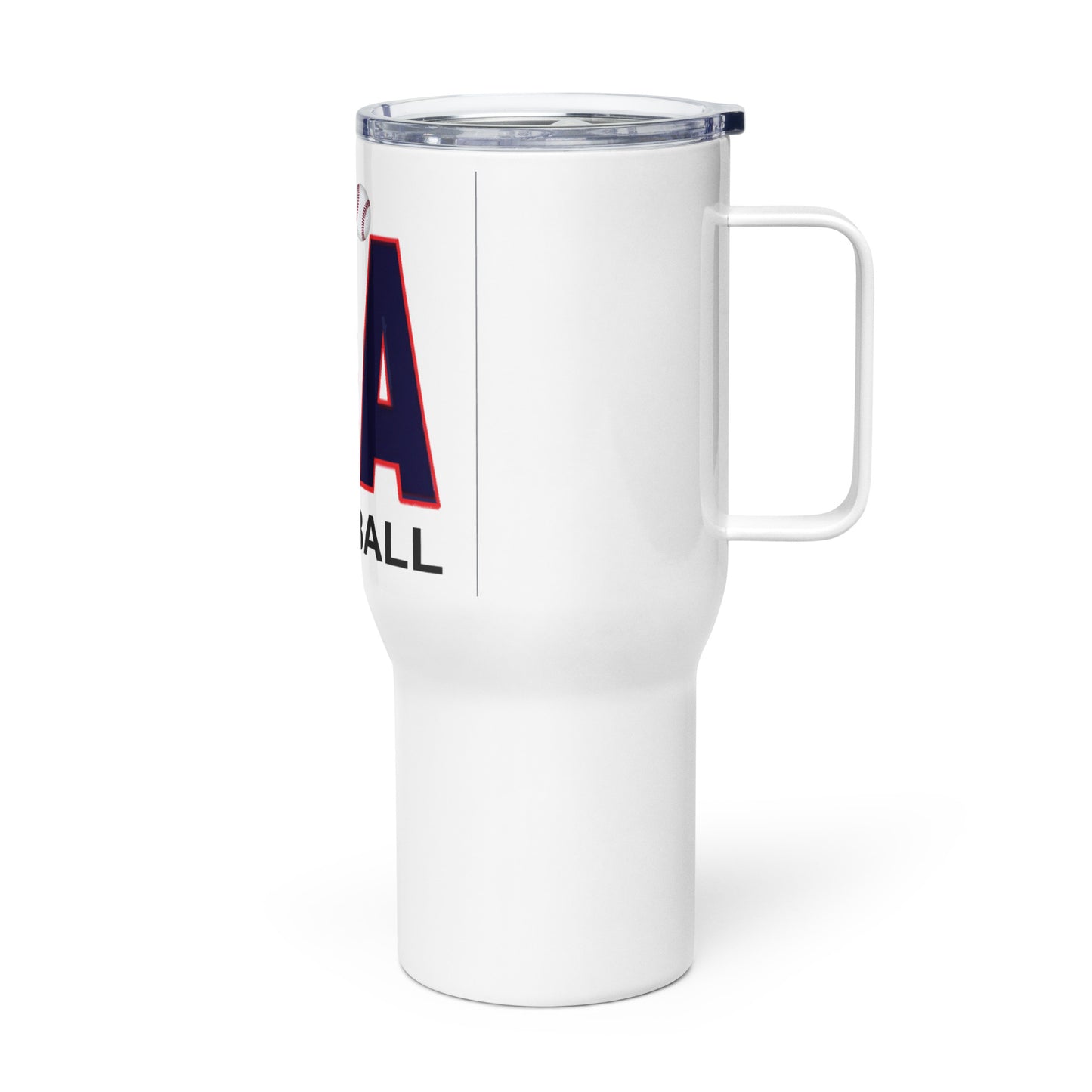 Travel mug with a handle