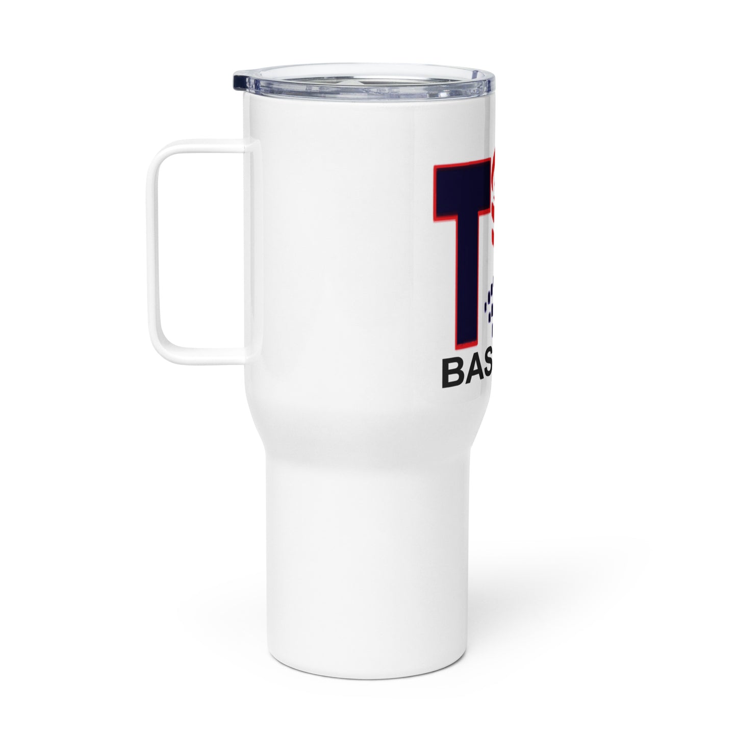 Travel mug with a handle