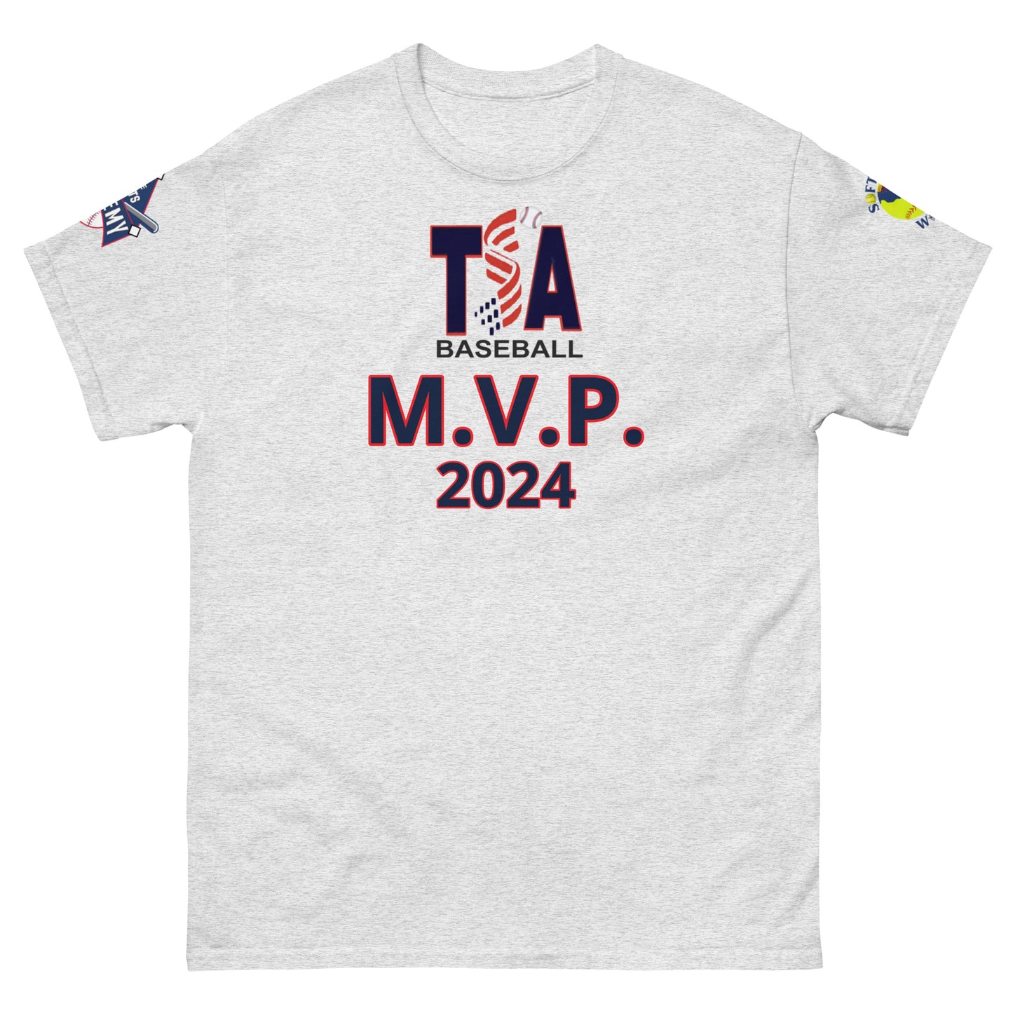 T.S.A. Baseball "M.V.P. 2 sleeve logos. Unisex classic tee