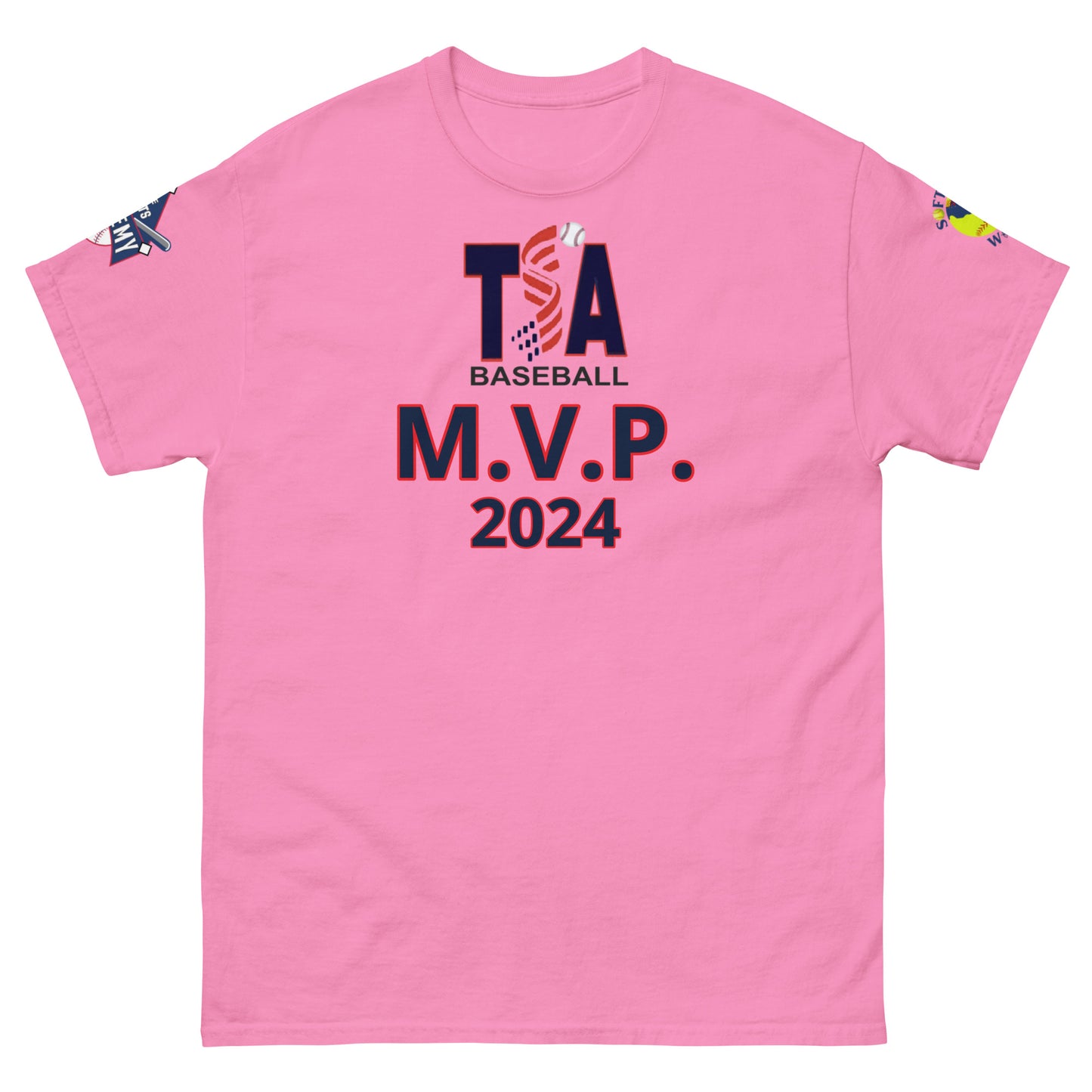 T.S.A. Baseball "M.V.P. 2 sleeve logos. Unisex classic tee