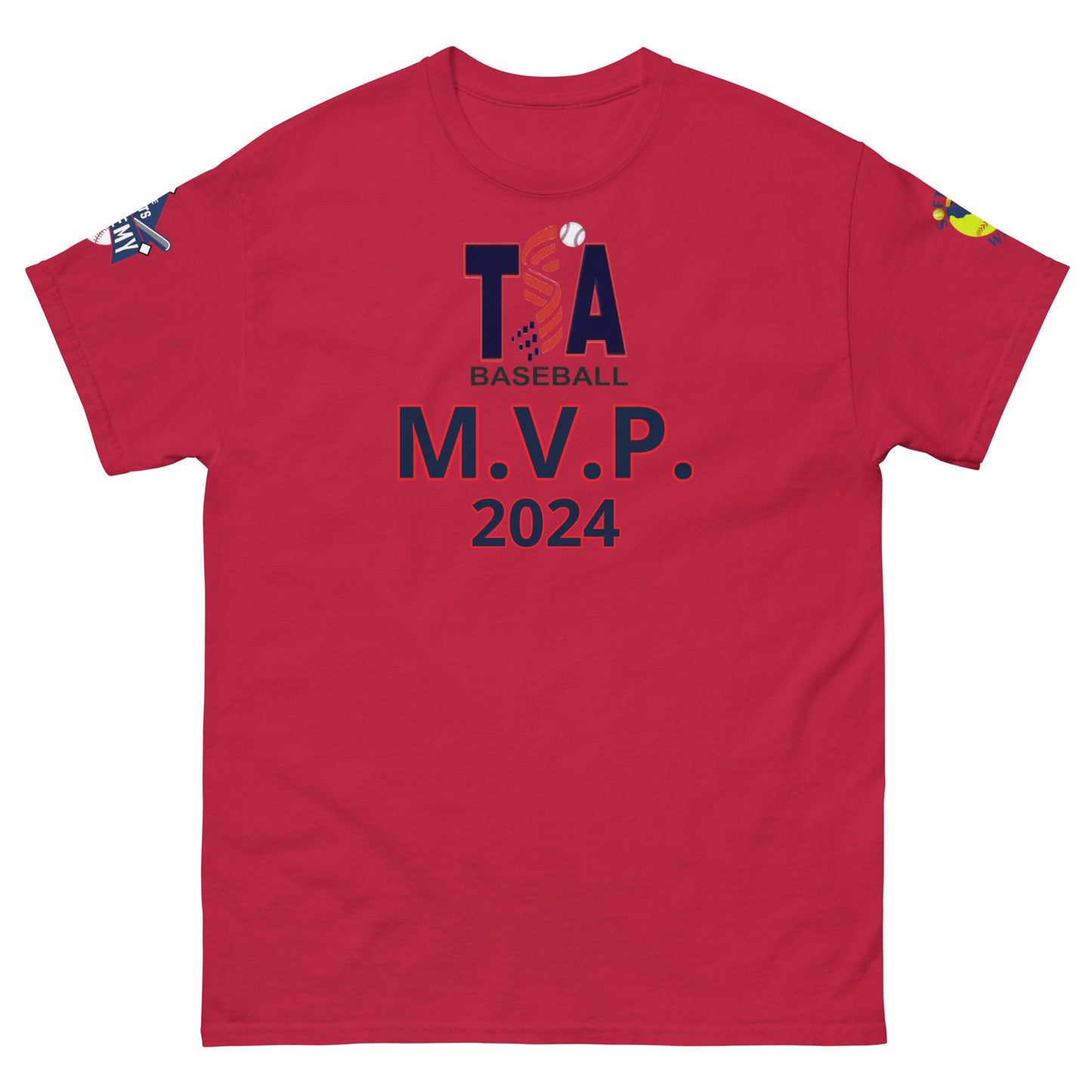 T.S.A. Baseball "M.V.P. 2 sleeve logos. Unisex classic tee