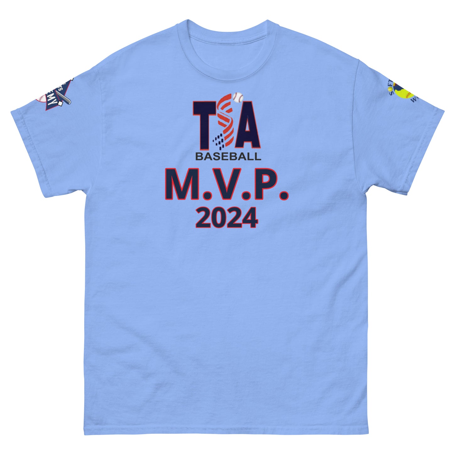 T.S.A. Baseball "M.V.P. 2 sleeve logos. Unisex classic tee