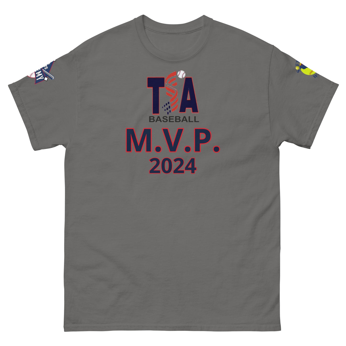 T.S.A. Baseball "M.V.P. 2 sleeve logos. Unisex classic tee