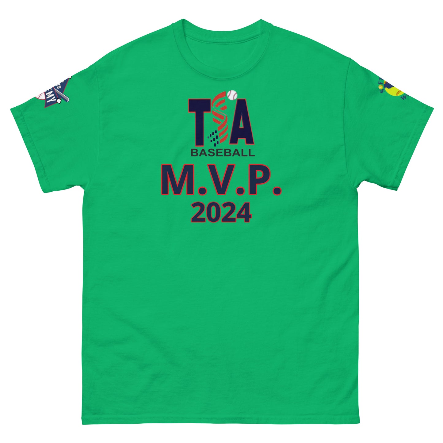 T.S.A. Baseball "M.V.P. 2 sleeve logos. Unisex classic tee