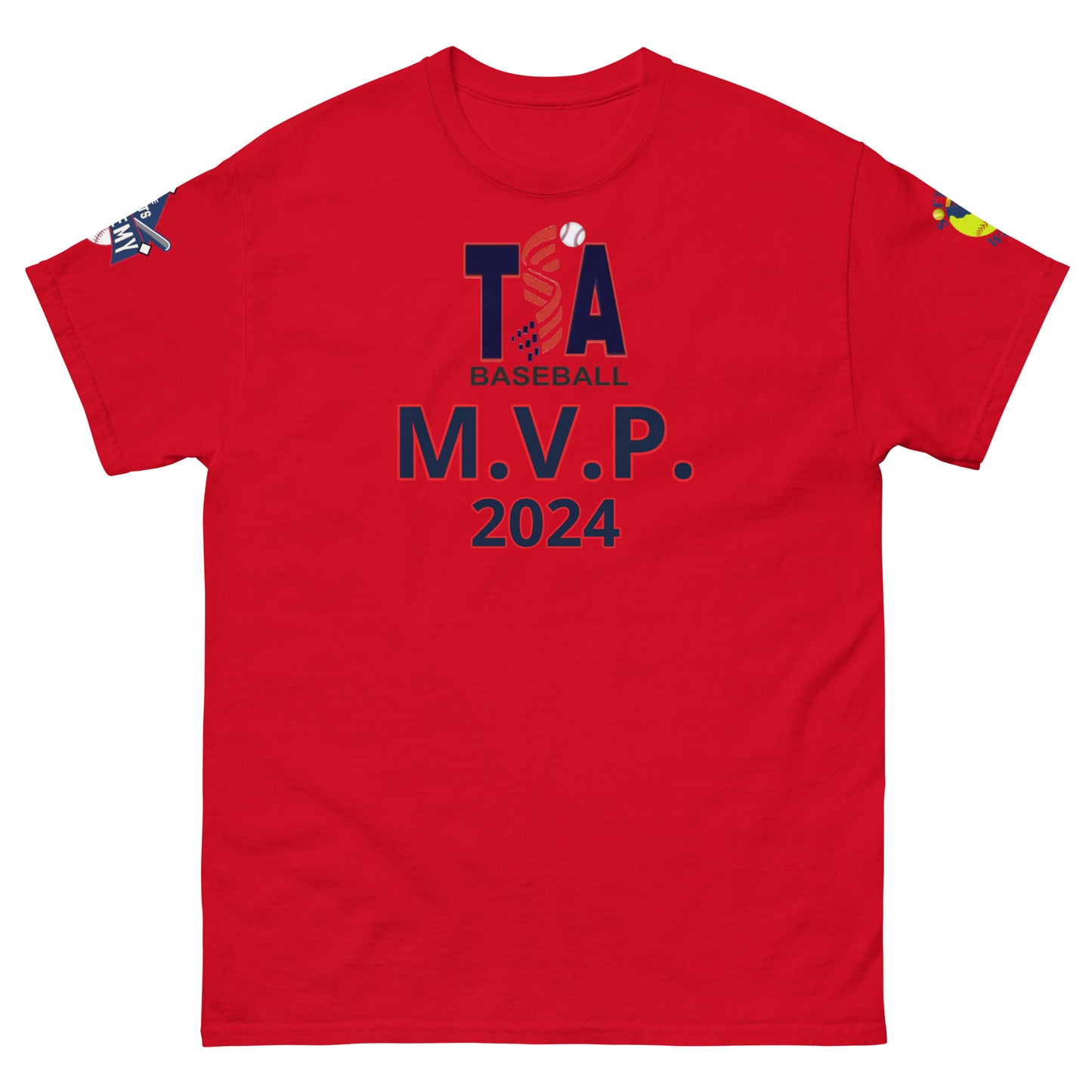 T.S.A. Baseball "M.V.P. 2 sleeve logos. Unisex classic tee
