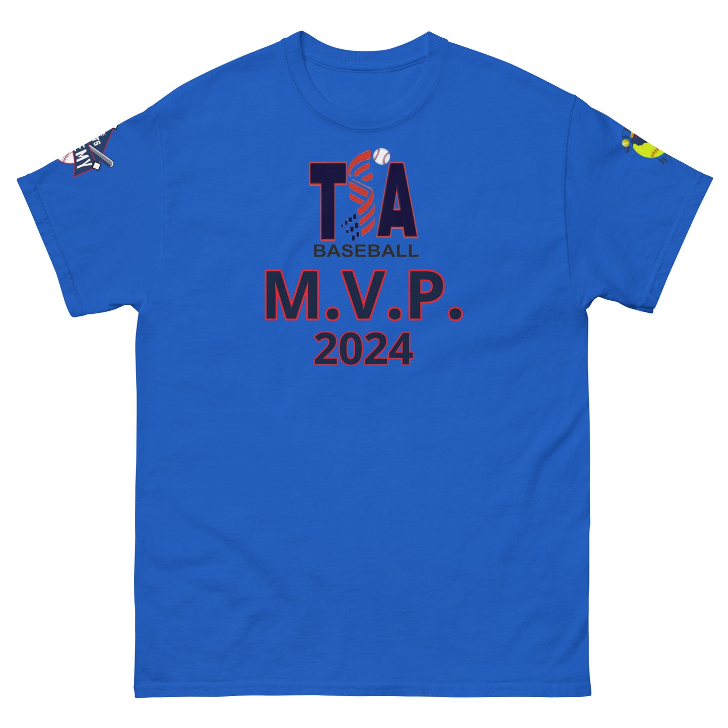 T.S.A. Baseball "M.V.P. 2 sleeve logos. Unisex classic tee