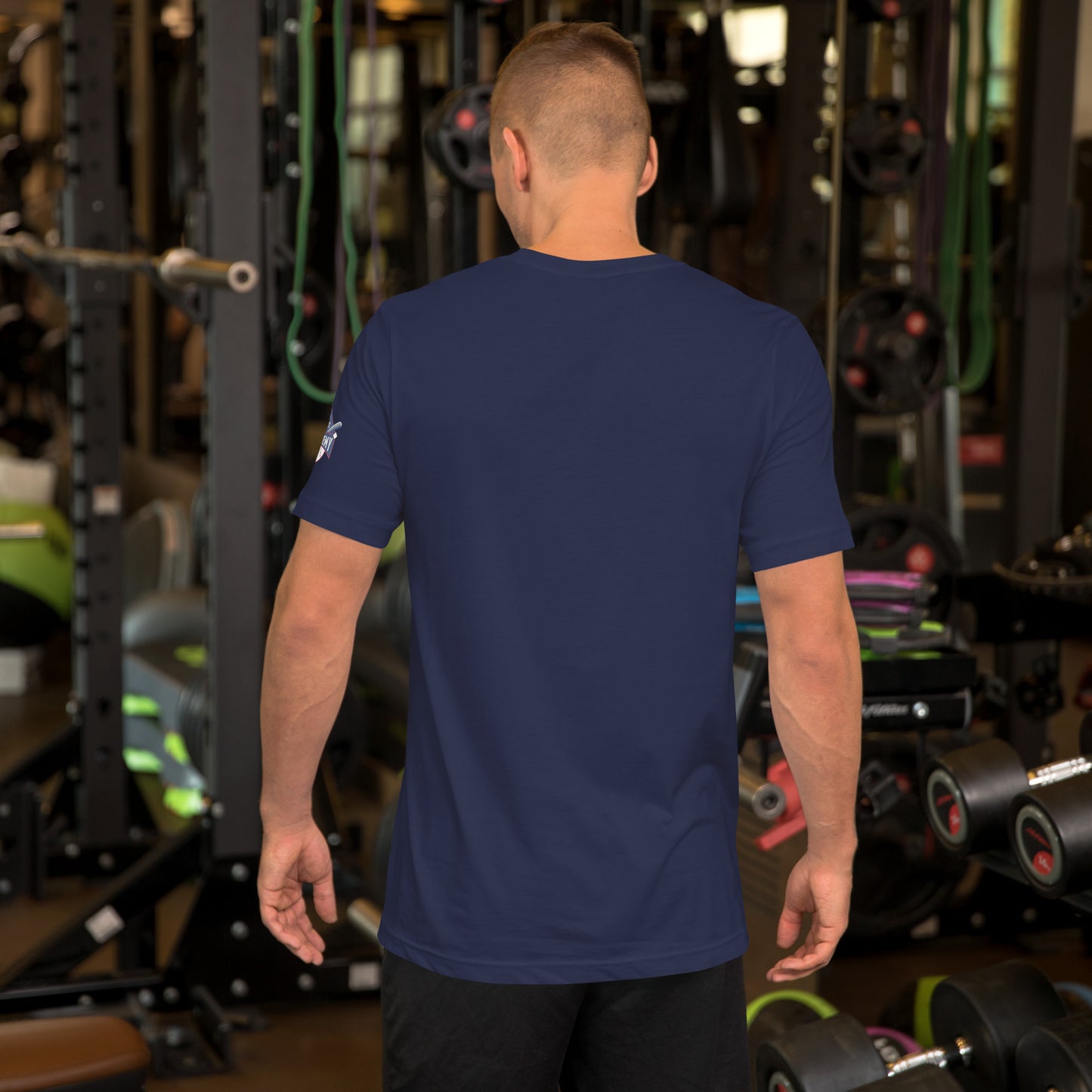 T.S.A. Baseball. "With seams" red,white, and blue. Unisex t-shirt