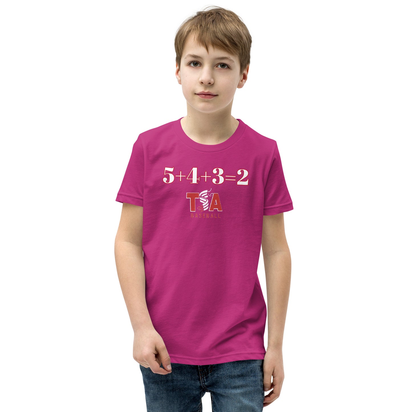 T.S.A. Baseball. (5+4+3=2) Youth Short Sleeve T-Shirt