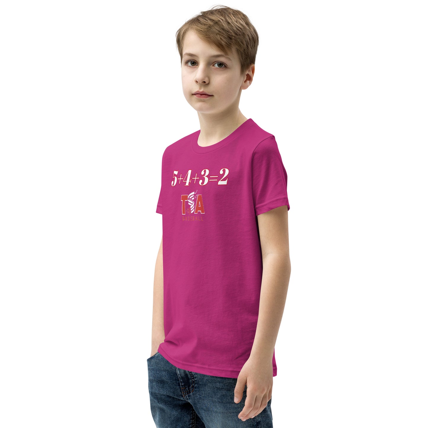 T.S.A. Baseball. (5+4+3=2) Youth Short Sleeve T-Shirt
