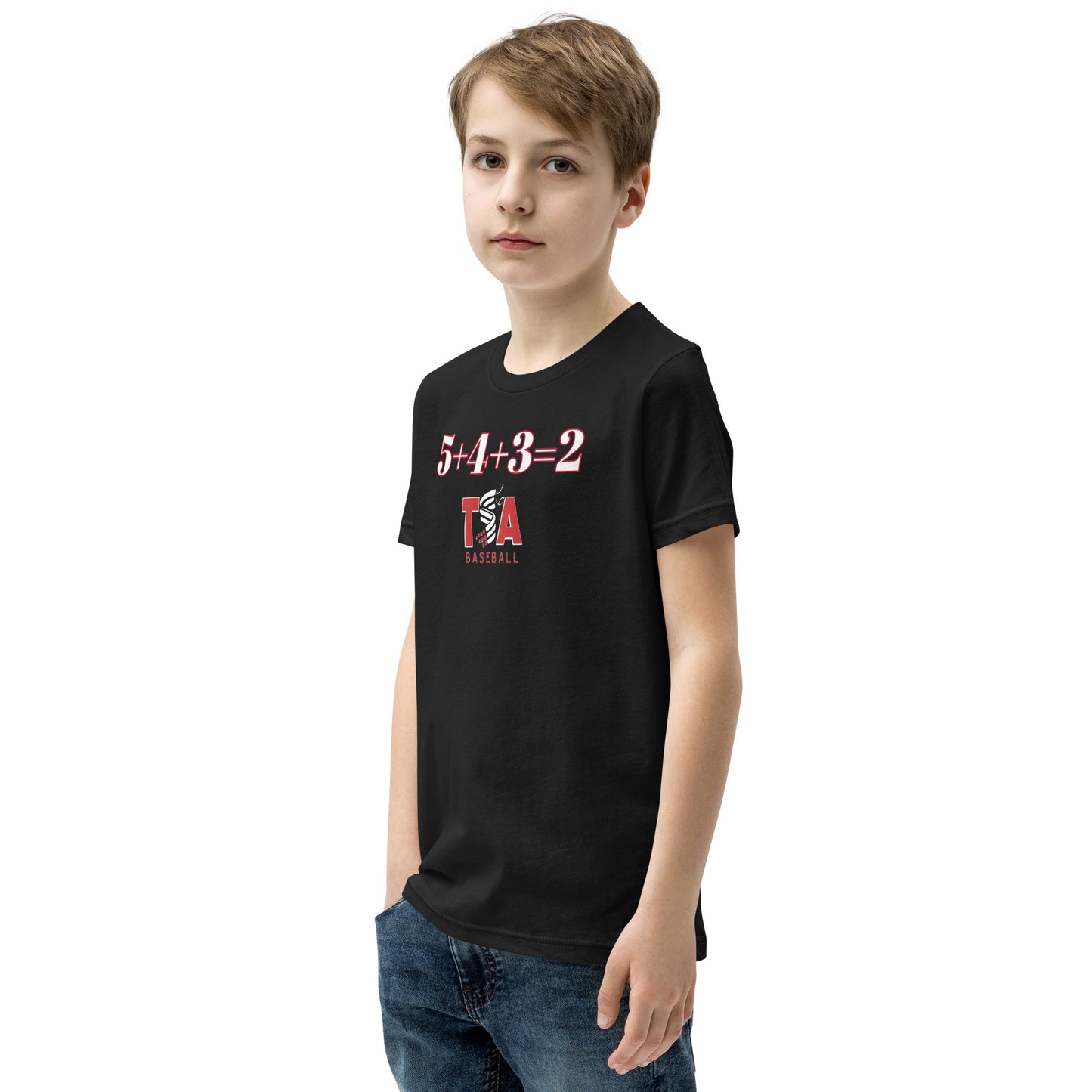 T.S.A. Baseball. (5+4+3=2) Youth Short Sleeve T-Shirt