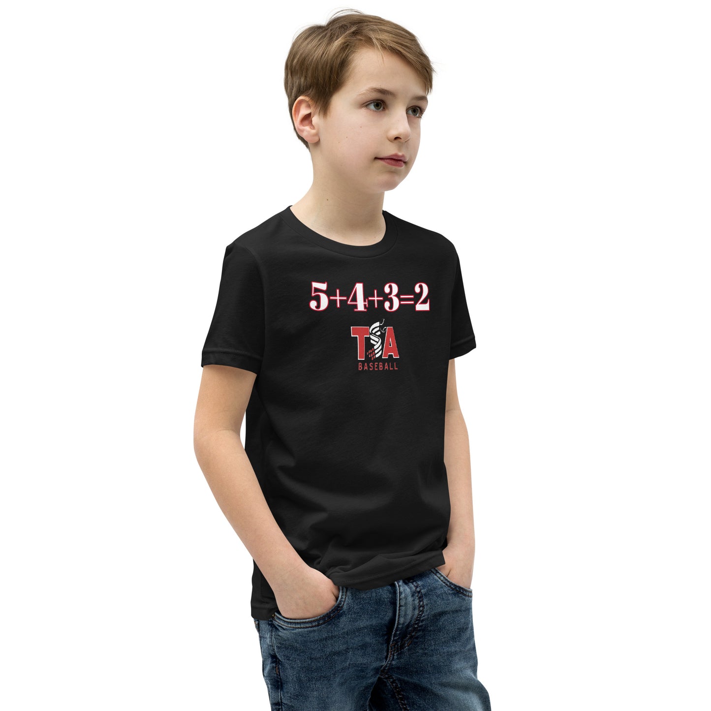 T.S.A. Baseball. (5+4+3=2) Youth Short Sleeve T-Shirt
