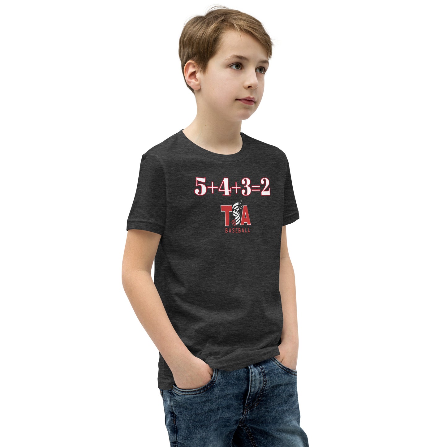 T.S.A. Baseball. (5+4+3=2) Youth Short Sleeve T-Shirt