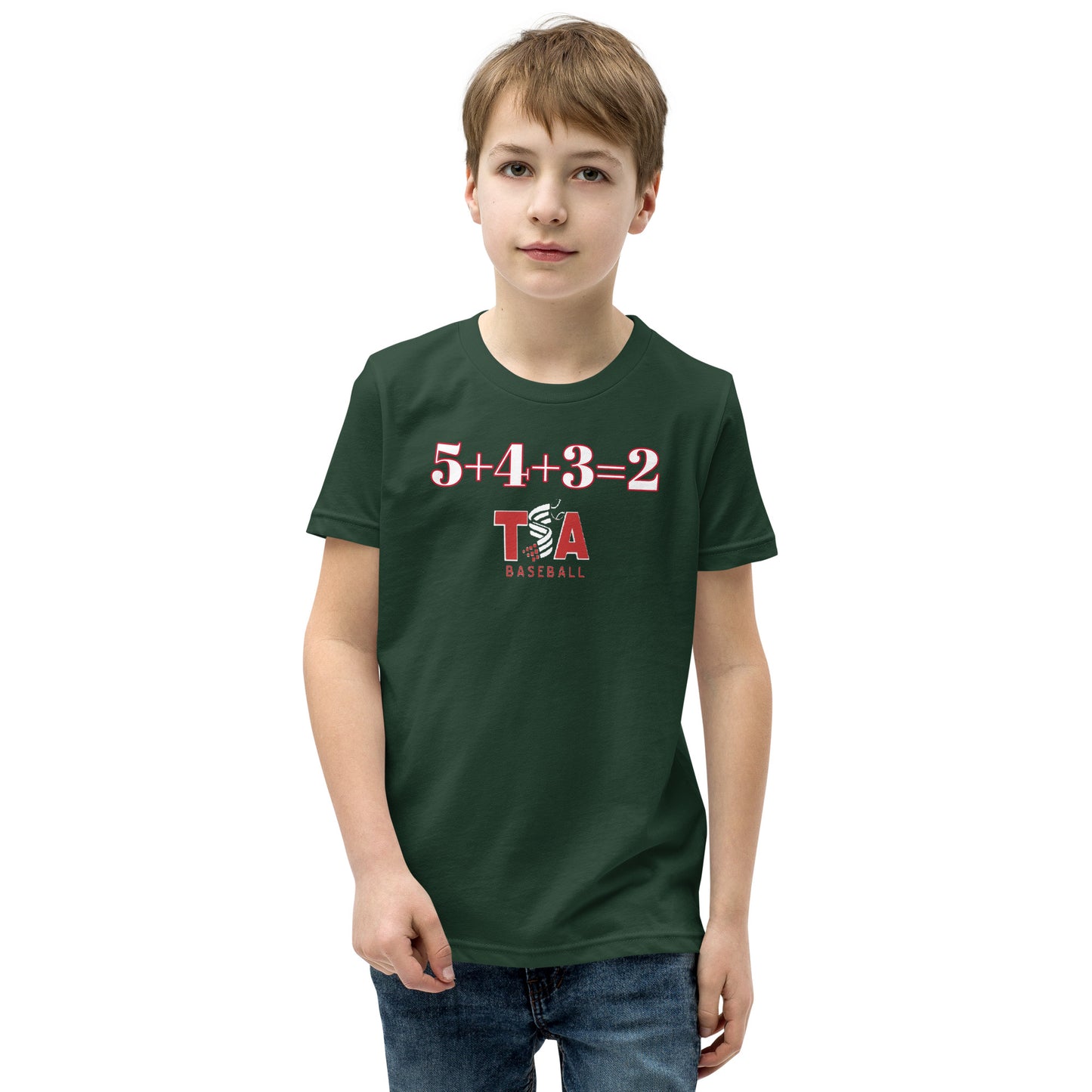 T.S.A. Baseball. (5+4+3=2) Youth Short Sleeve T-Shirt