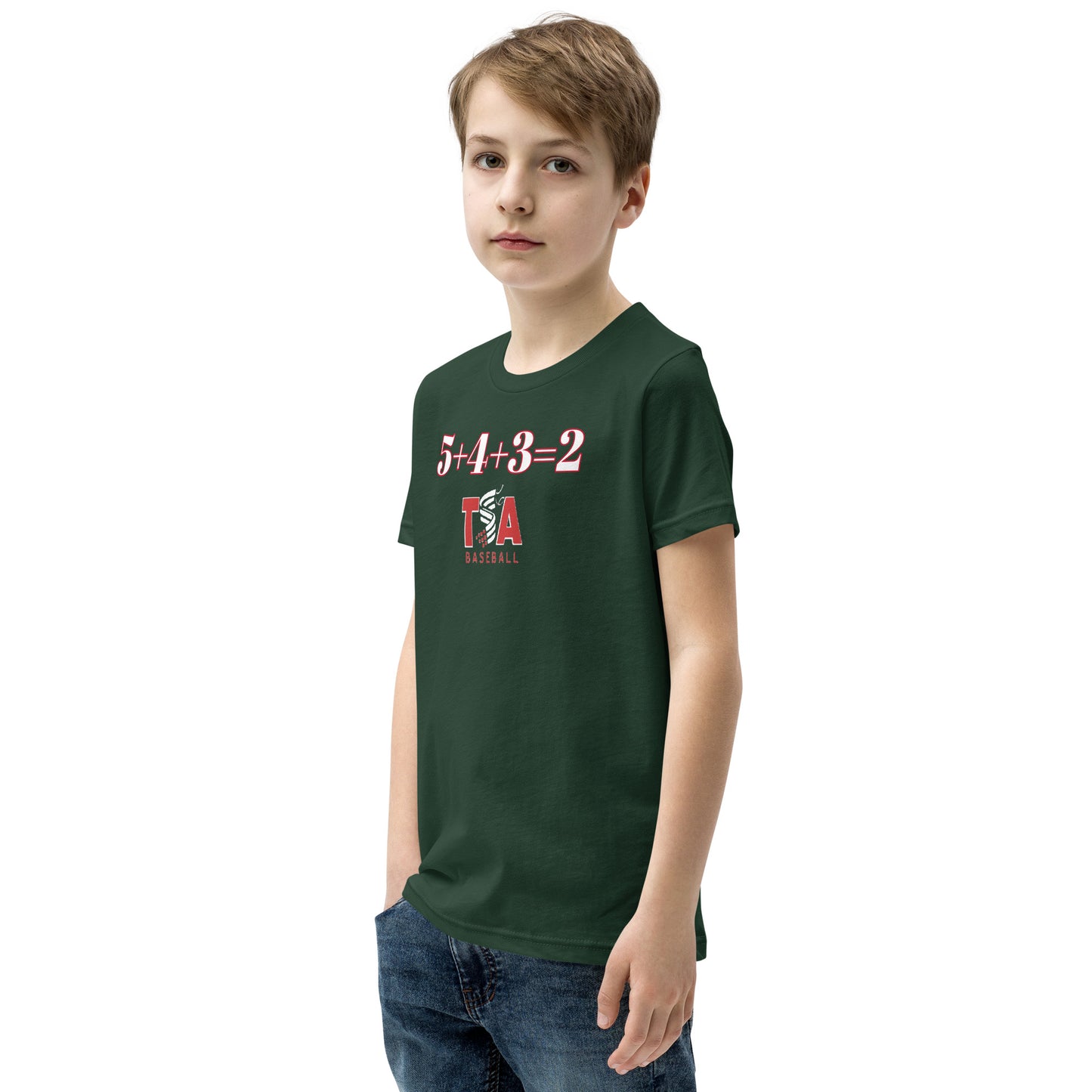 T.S.A. Baseball. (5+4+3=2) Youth Short Sleeve T-Shirt
