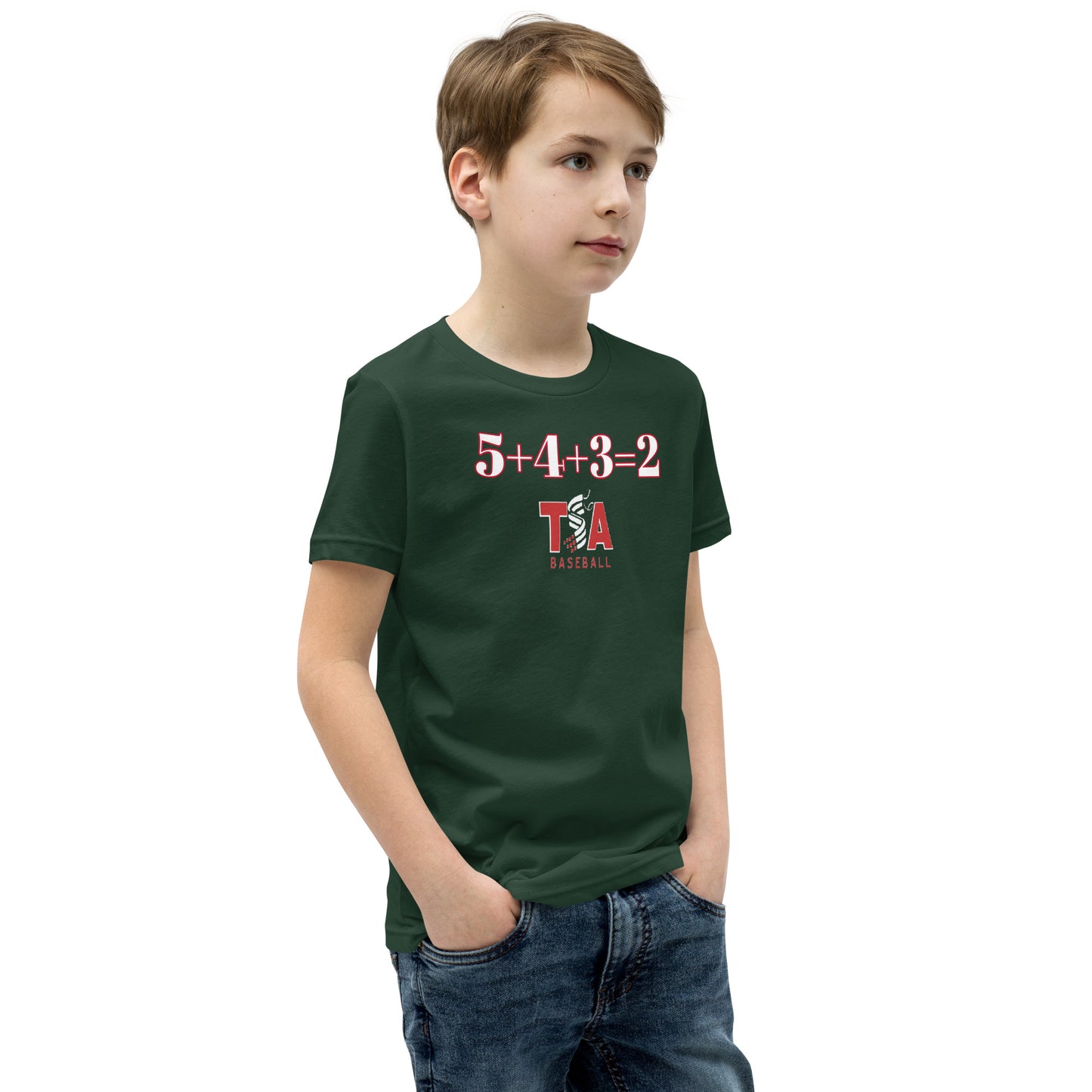 T.S.A. Baseball. (5+4+3=2) Youth Short Sleeve T-Shirt