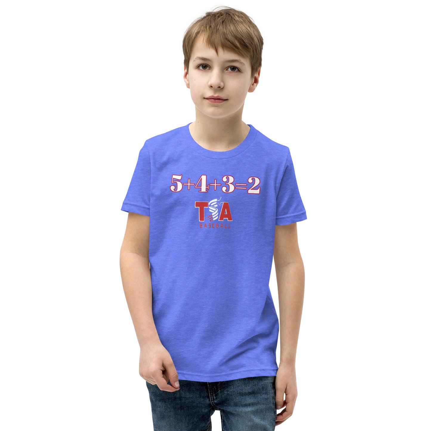 T.S.A. Baseball. (5+4+3=2) Youth Short Sleeve T-Shirt