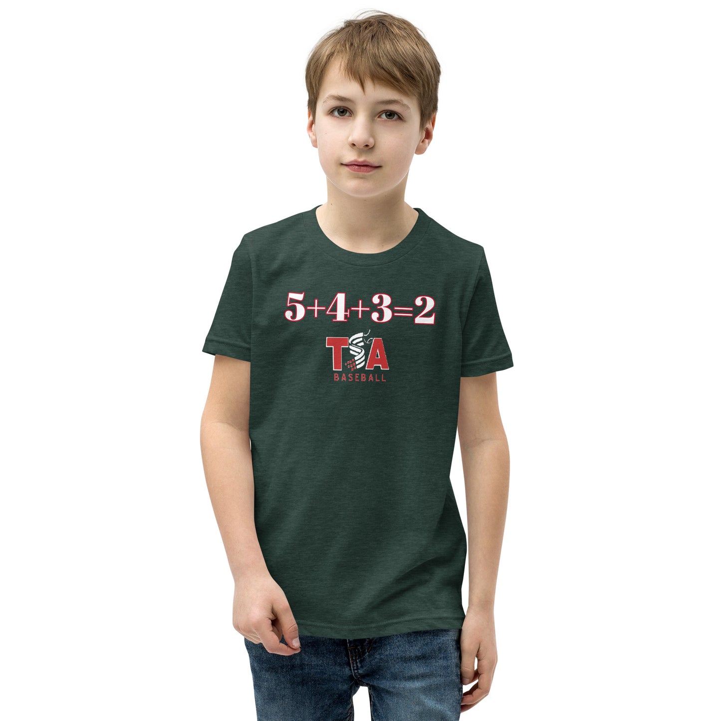 T.S.A. Baseball. (5+4+3=2) Youth Short Sleeve T-Shirt
