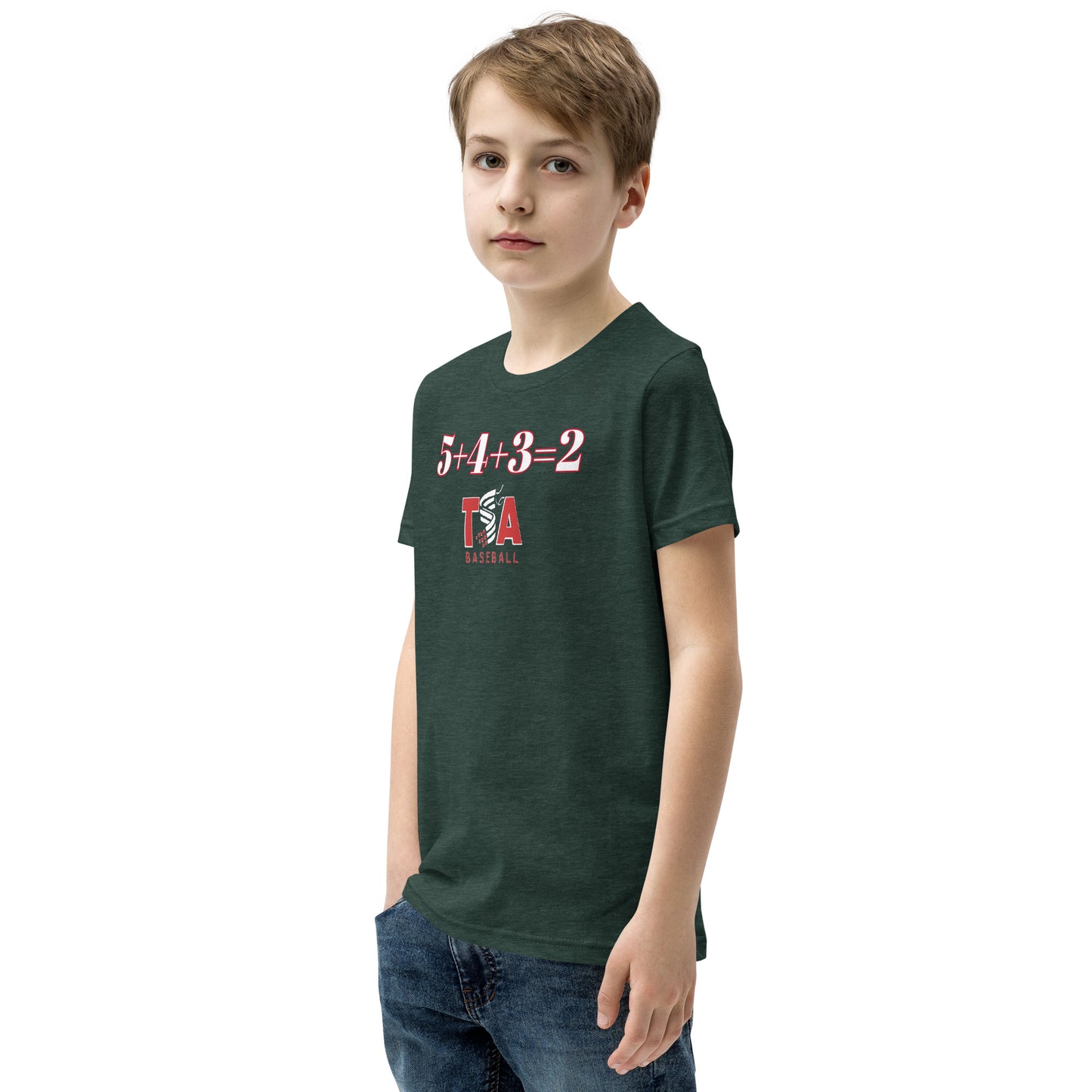 T.S.A. Baseball. (5+4+3=2) Youth Short Sleeve T-Shirt
