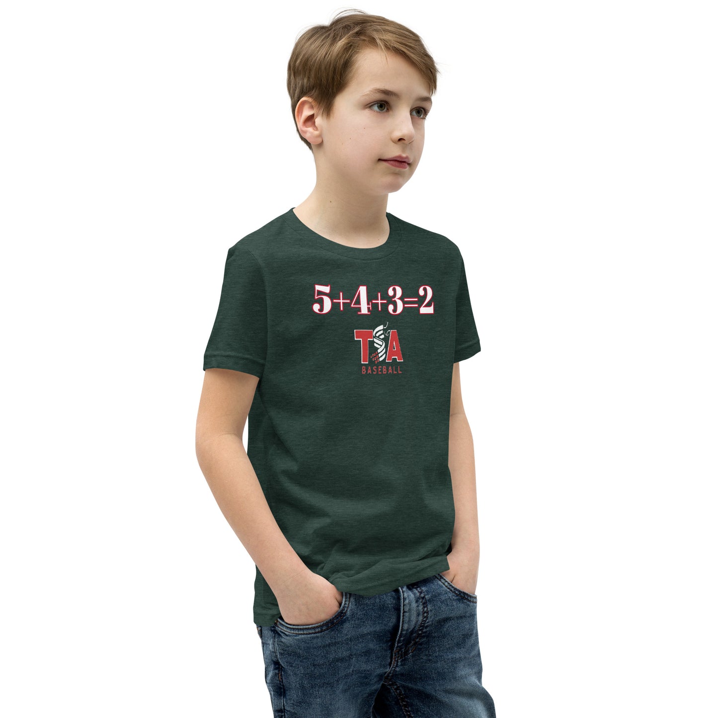 T.S.A. Baseball. (5+4+3=2) Youth Short Sleeve T-Shirt