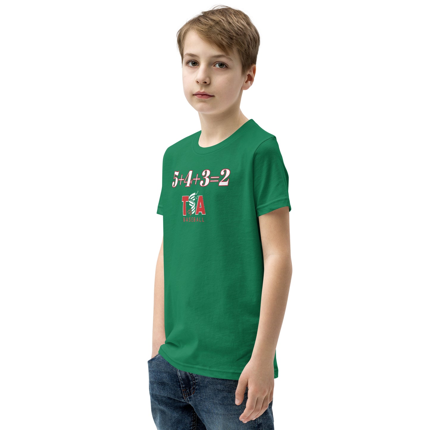 T.S.A. Baseball. (5+4+3=2) Youth Short Sleeve T-Shirt
