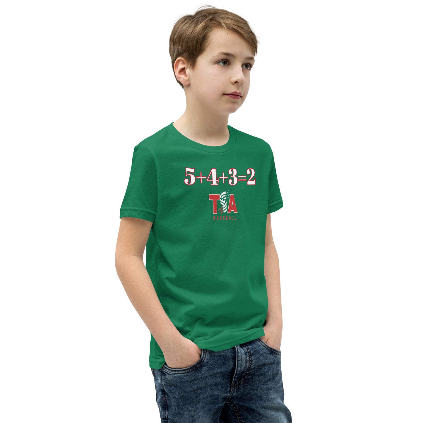 T.S.A. Baseball. (5+4+3=2) Youth Short Sleeve T-Shirt