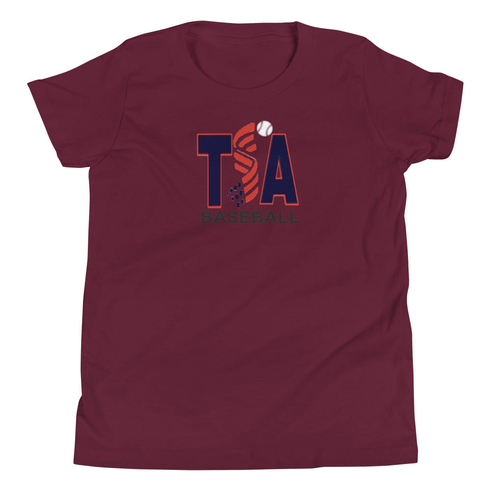 T.S.A. Baseball. "Multi Color Options" 100% Cotton. Youth Short Sleeve T-Shirt