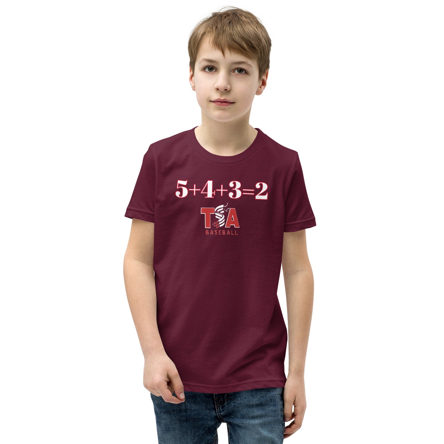 T.S.A. Baseball. (5+4+3=2) Youth Short Sleeve T-Shirt