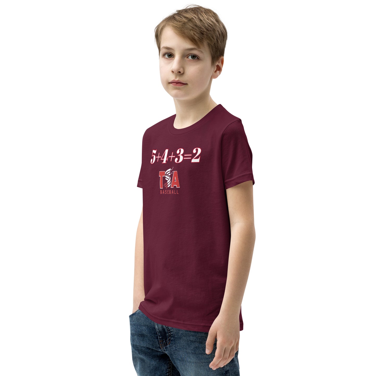T.S.A. Baseball. (5+4+3=2) Youth Short Sleeve T-Shirt