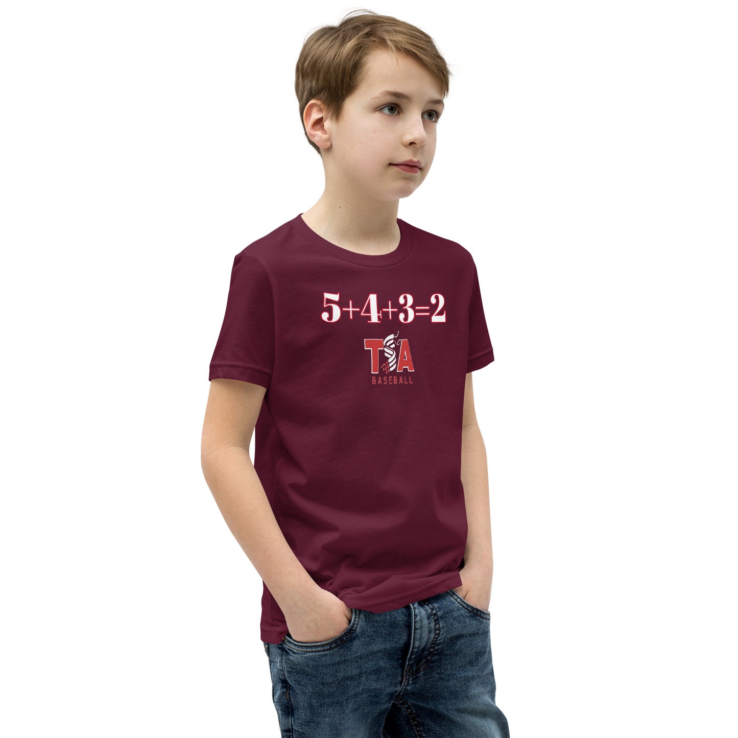 T.S.A. Baseball. (5+4+3=2) Youth Short Sleeve T-Shirt