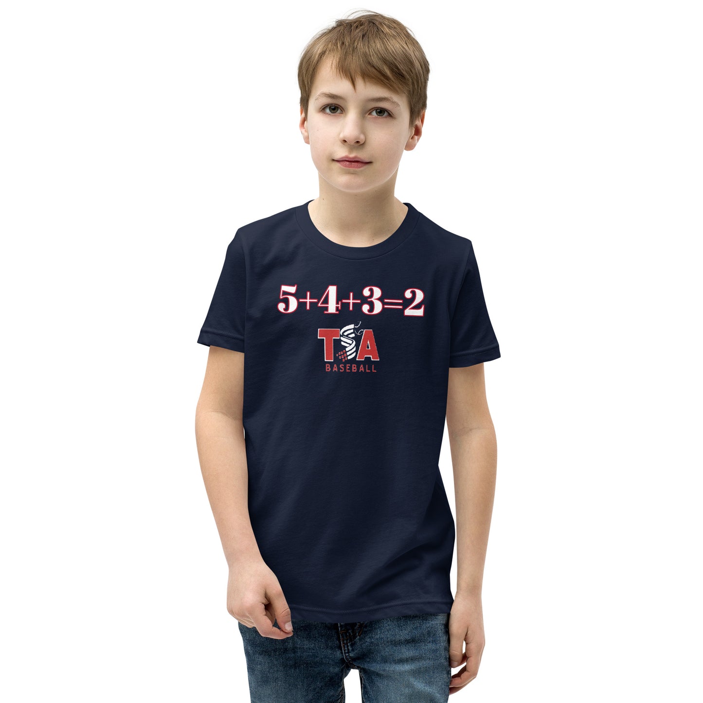 T.S.A. Baseball. (5+4+3=2) Youth Short Sleeve T-Shirt