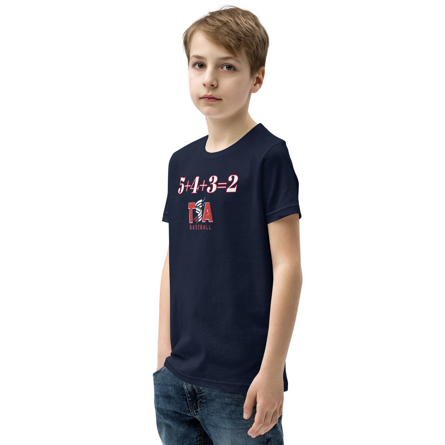 T.S.A. Baseball. (5+4+3=2) Youth Short Sleeve T-Shirt