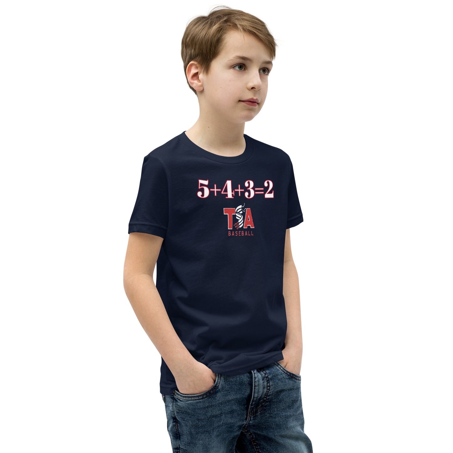 T.S.A. Baseball. (5+4+3=2) Youth Short Sleeve T-Shirt