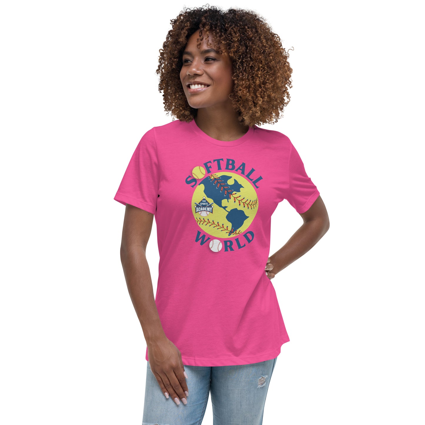 Softball World Logo Women's Relaxed T-Shirt
