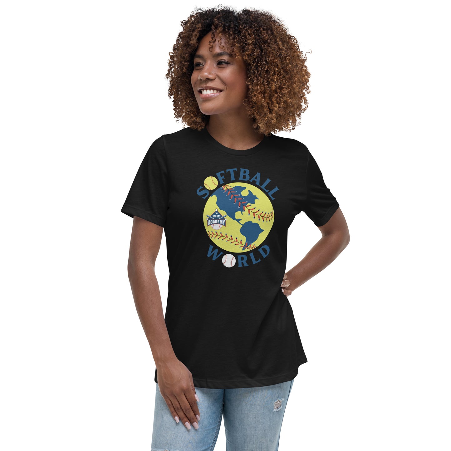 Softball World Logo Women's Relaxed T-Shirt