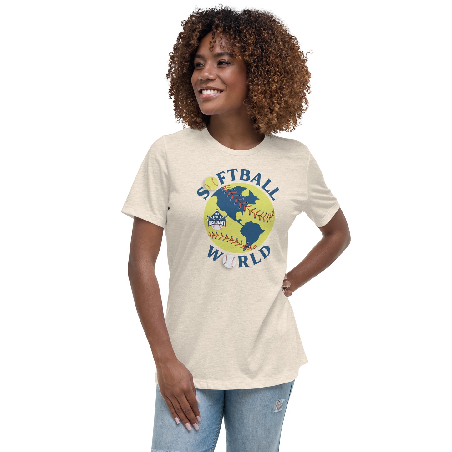 Softball World Logo Women's Relaxed T-Shirt