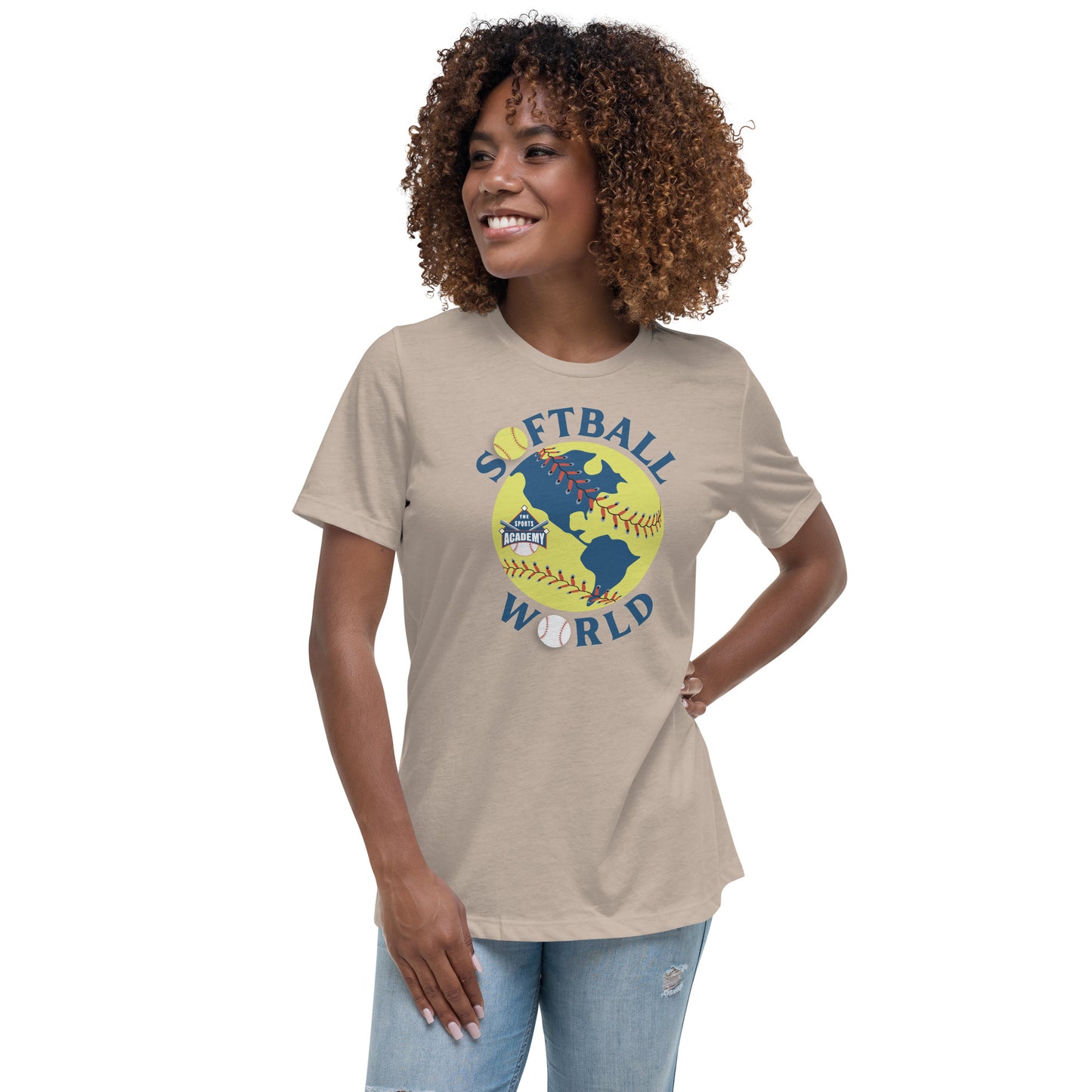 Softball World Logo Women's Relaxed T-Shirt