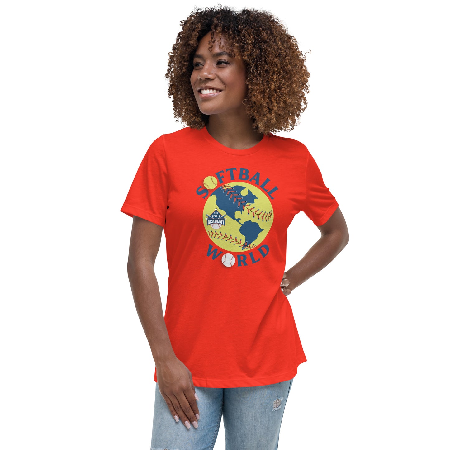 Softball World Logo Women's Relaxed T-Shirt