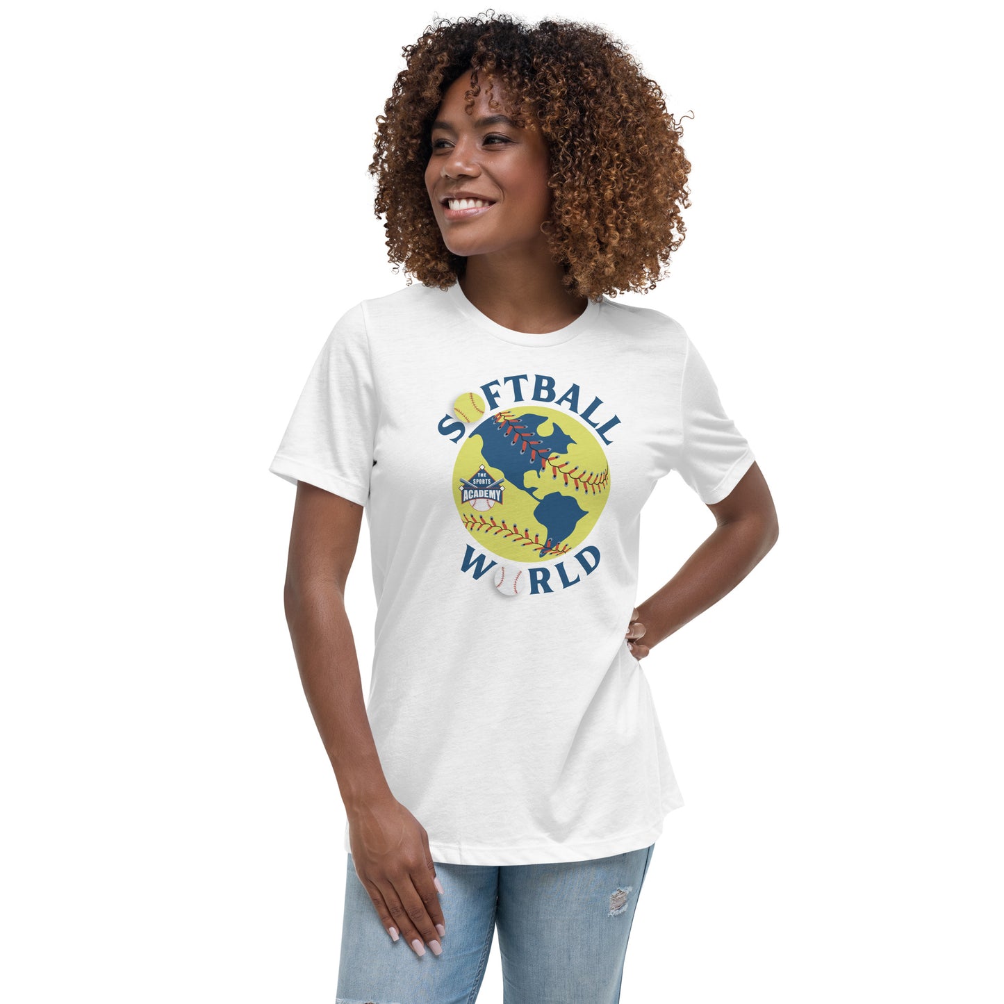 Softball World Logo Women's Relaxed T-Shirt